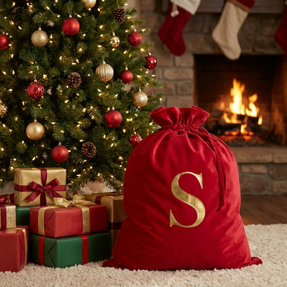 Monogram Velvet Santa Sack