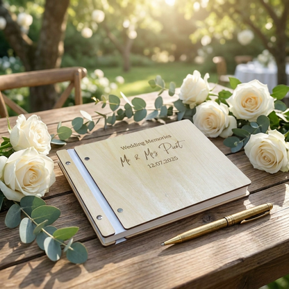Personalised Wedding Wooden Scrapbook