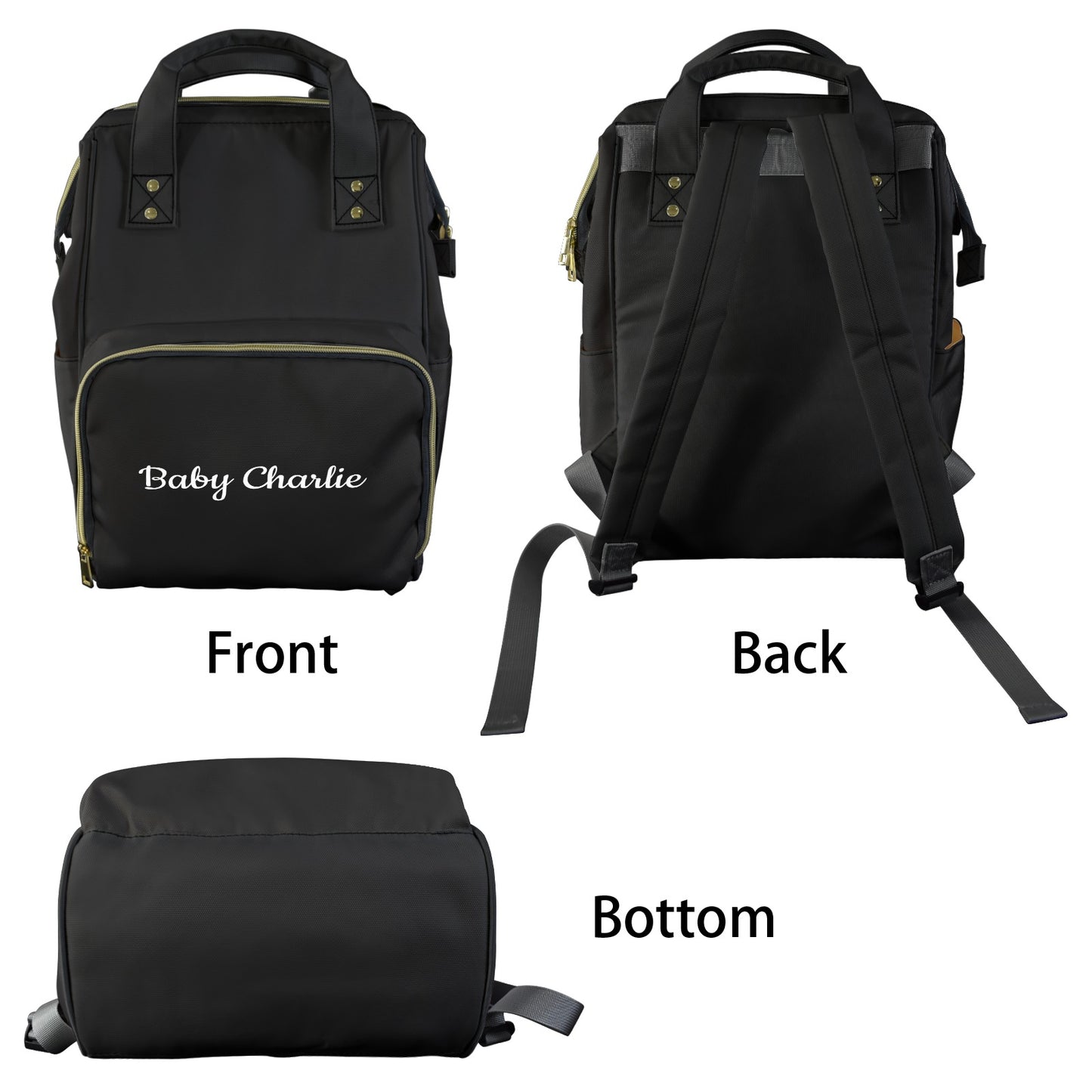 Personalised Diaper Bag - Black