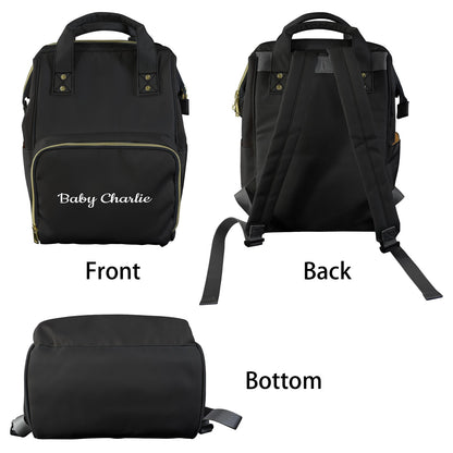Personalised Diaper Bag - Black