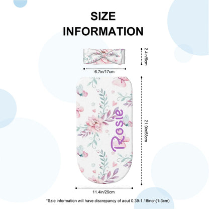 Personalised Baby Swaddle & Headband Set - Butterfly