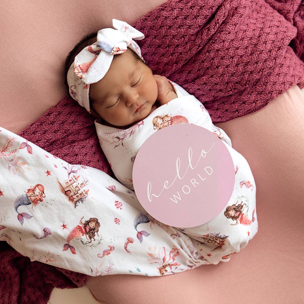 Mermaid Organic Jersey Wrap & Topknot Set