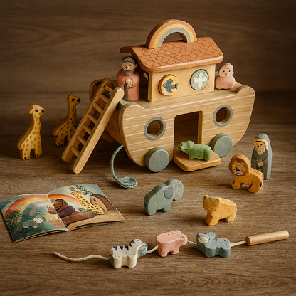 Noah's Ark Wooden Playset – Safe Educational Toy