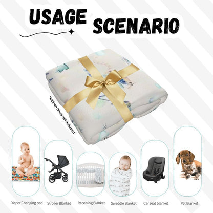 Personalised Baby Swaddle & Beanie Set - Flight