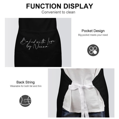 Personalised Apron with Pocket - Black