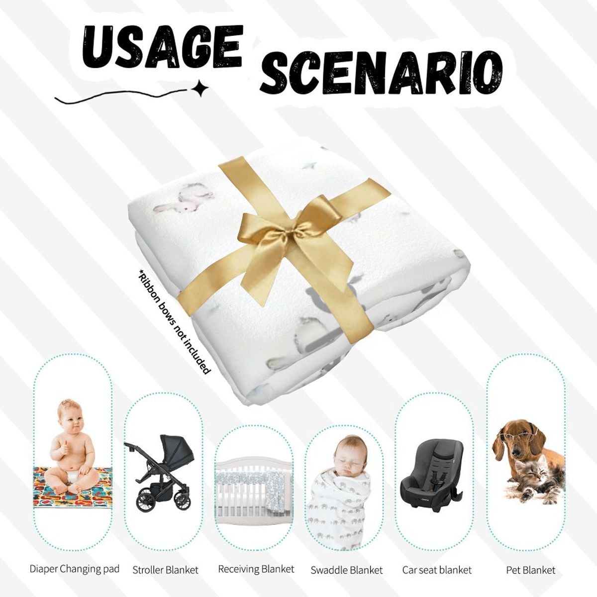 Personalised Baby Swaddle & Beanie Set - Bunny