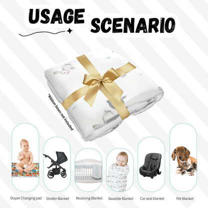 Personalised Baby Swaddle & Beanie Set - Bunny