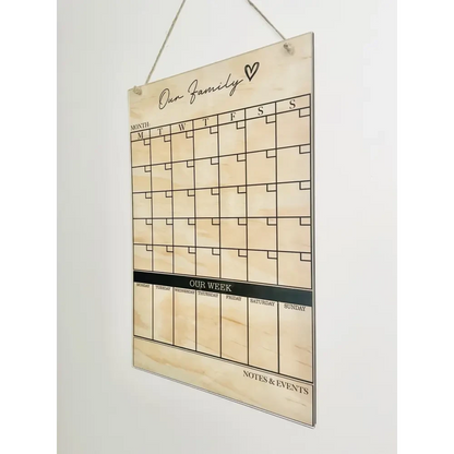 Family Calendar - Our Week - Timber Tinkers