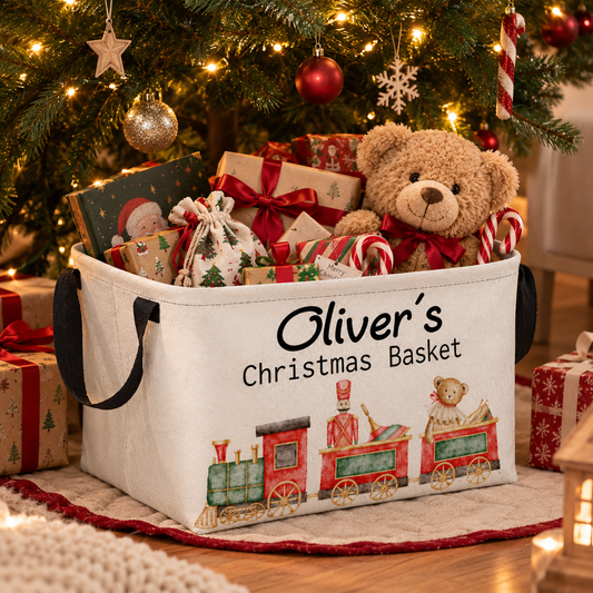 Personalised Christmas Storage Basket - Christmas Train