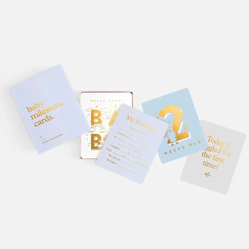 Fox & Fallow Baby Milestone Cards Blue - Timber Tinkers