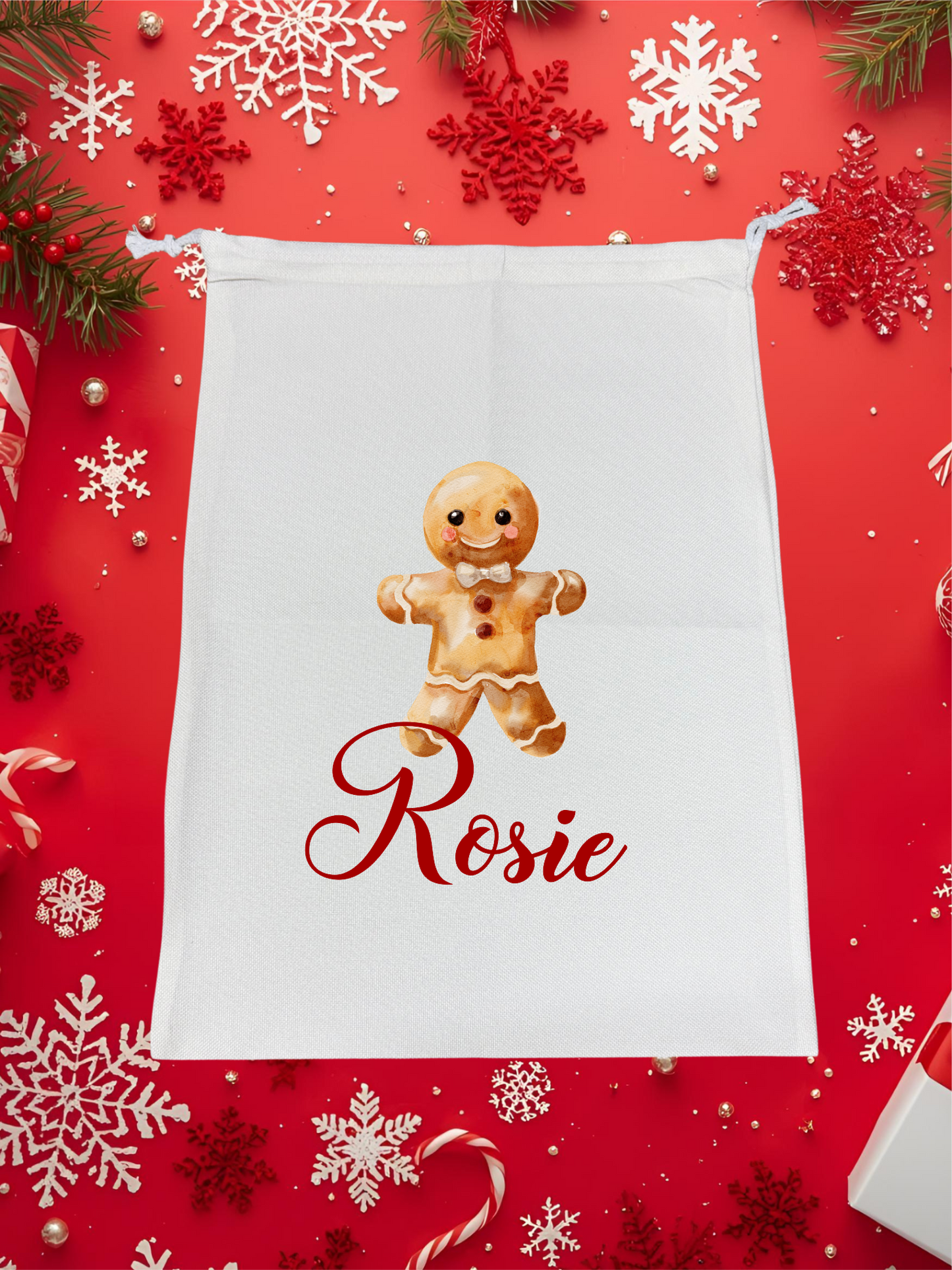 Personalised Premium Linen Santa Sack  – Classic Christmas Collection