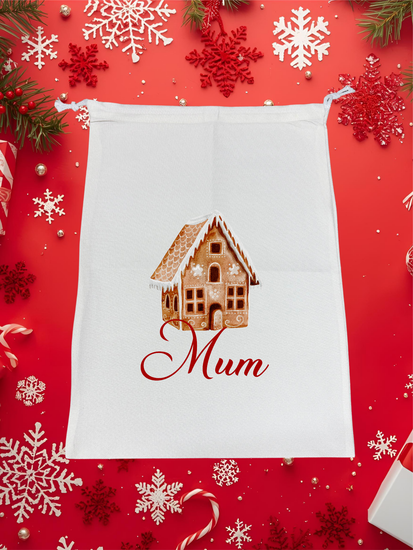 Personalised Premium Linen Santa Sack  – Classic Christmas Collection
