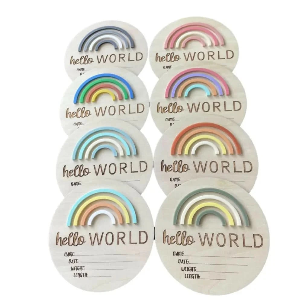 Hello World Rainbow Greys - Timber Tinkers
