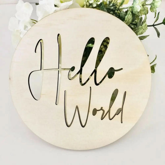 Hello World Scandi Birth Announcement - Timber Tinkers