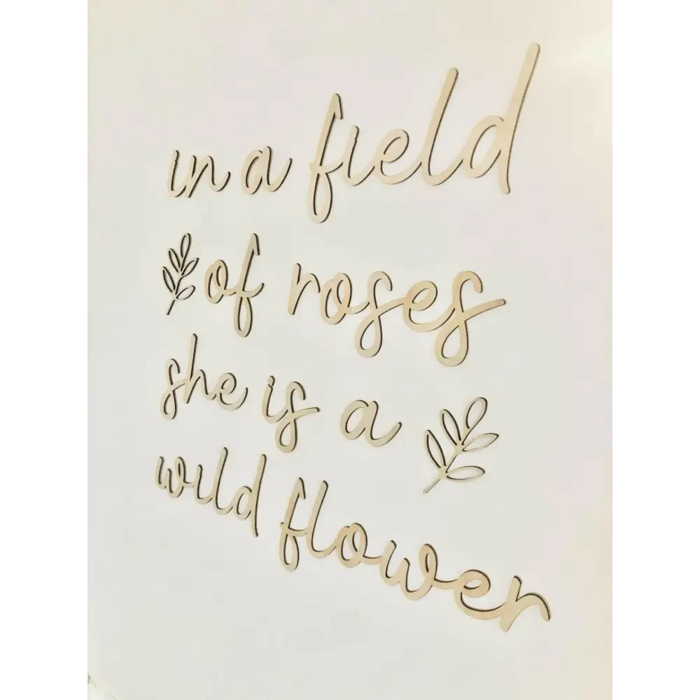 in a field of roses she is a wildflower wall plaque LARGE - Timber Tinkers