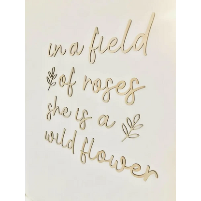 in a field of roses she is a wildflower wall plaque LARGE - Timber Tinkers