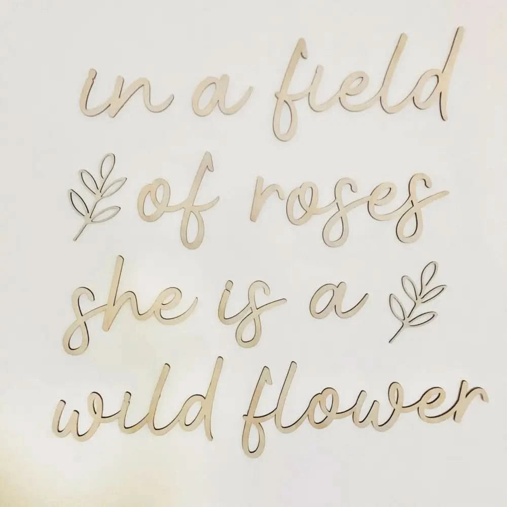 in a field of roses she is a wildflower wall plaque LARGE - Timber Tinkers