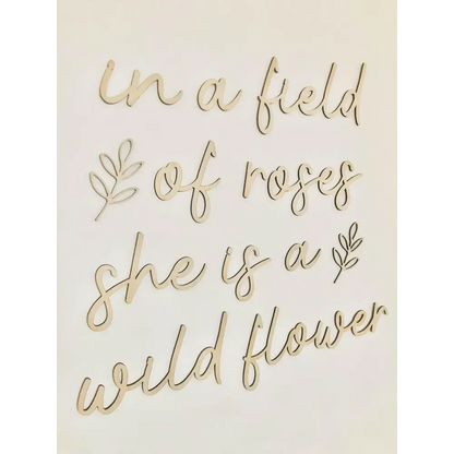 in a field of roses she is a wildflower wall plaque LARGE - Timber Tinkers
