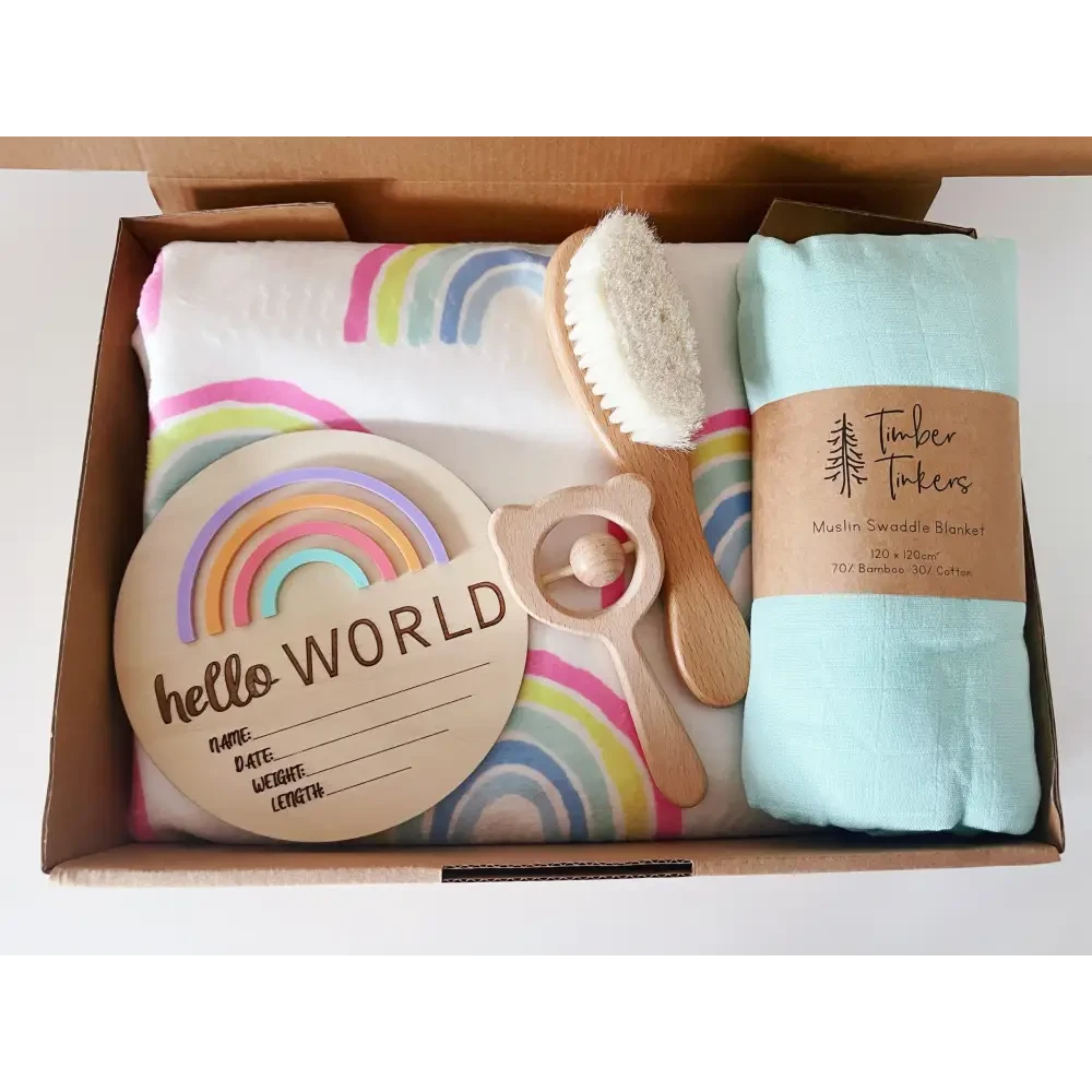 Large Baby Gift Box - Rainbow - Timber Tinkers