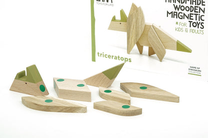 Wooden Magnetic - Triceratops Puzzle Toy