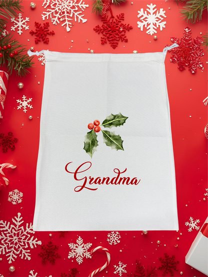 Personalised Premium Linen Santa Sack  – Classic Christmas Collection