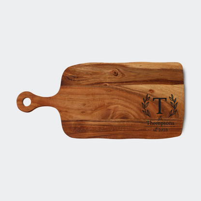 Personalised Family Name Monogram Serving Board