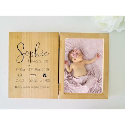 Personalised Baby Photo Frame - Timber Tinkers