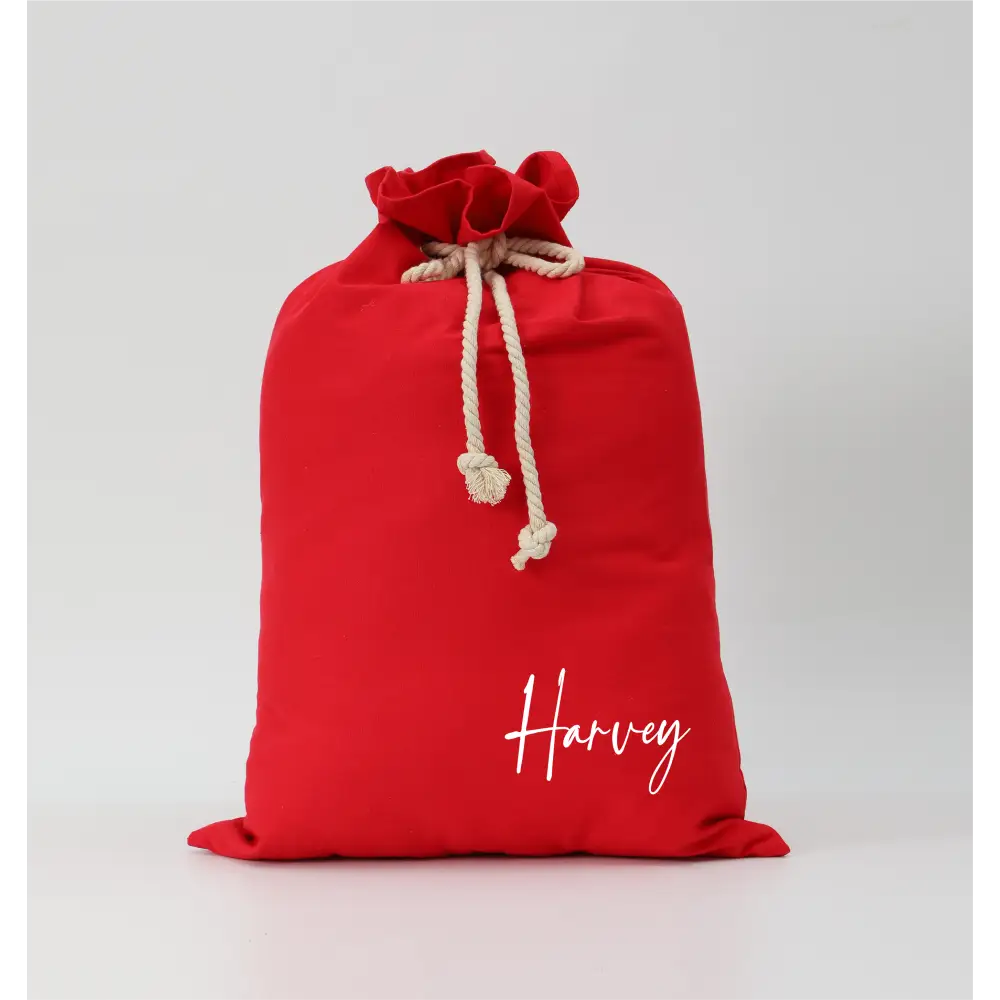 Personalised Canvas Santa Sacks - Red