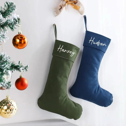 Personalised Canvas Stockings - Navy - Timber Tinkers