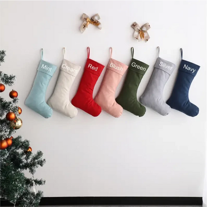 Personalised Canvas Stockings - Navy - Timber Tinkers