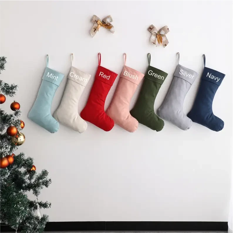Personalised Canvas Stockings - Red