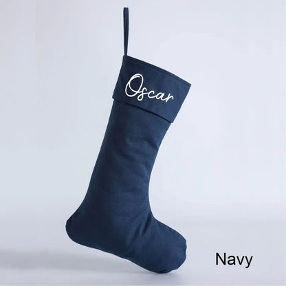 Personalised Canvas Stockings - Silver - Timber Tinkers