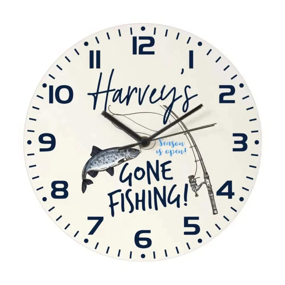 Fish Clock Out Personalised Clock - Gone Fishing - Timber Tinkers – Tinker Gifts