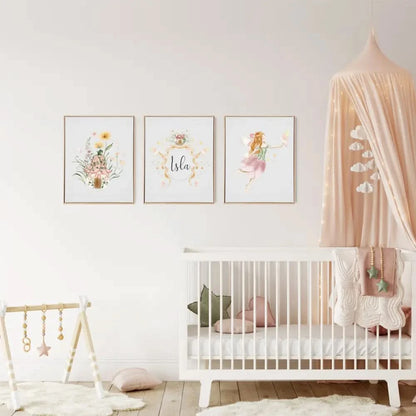Personalised Fairy Wooden Canvas Print Set - Timber Tinkers