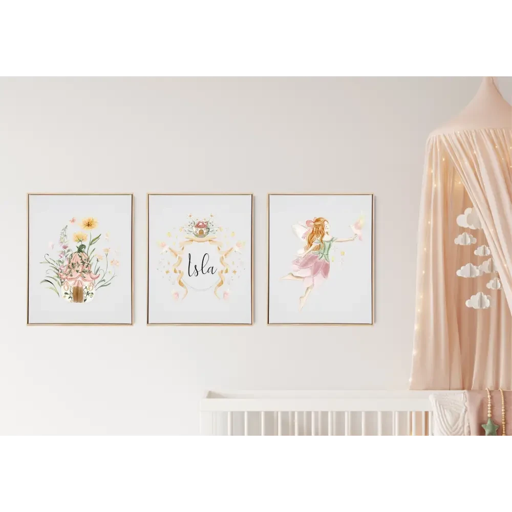 Personalised Fairy Wooden Canvas Print Set - Timber Tinkers