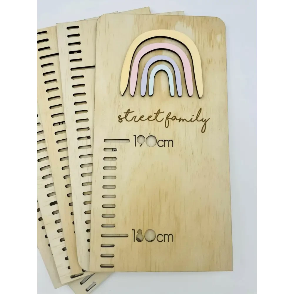 Personalised Growth Chart - 3D Rainbow - Timber Tinkers