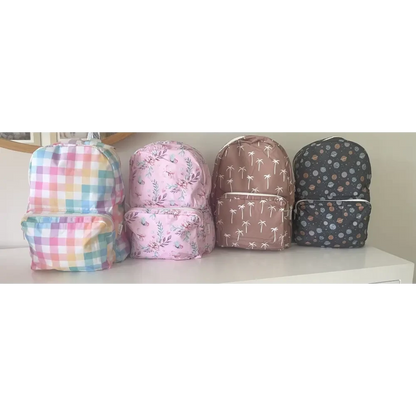 Personalised Kids Backpack - Pastel Gingham - Timber Tinkers