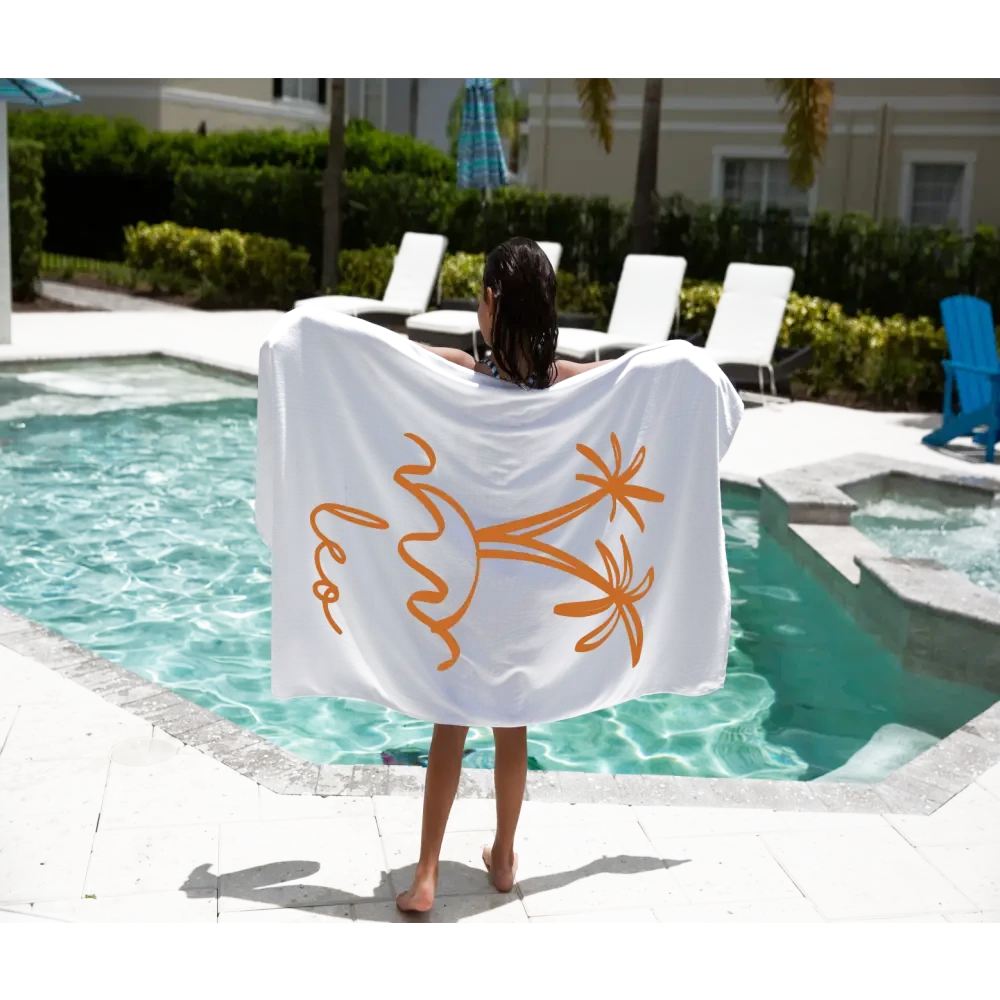 Personalised Kids Towel - Boho Palm - Timber Tinkers