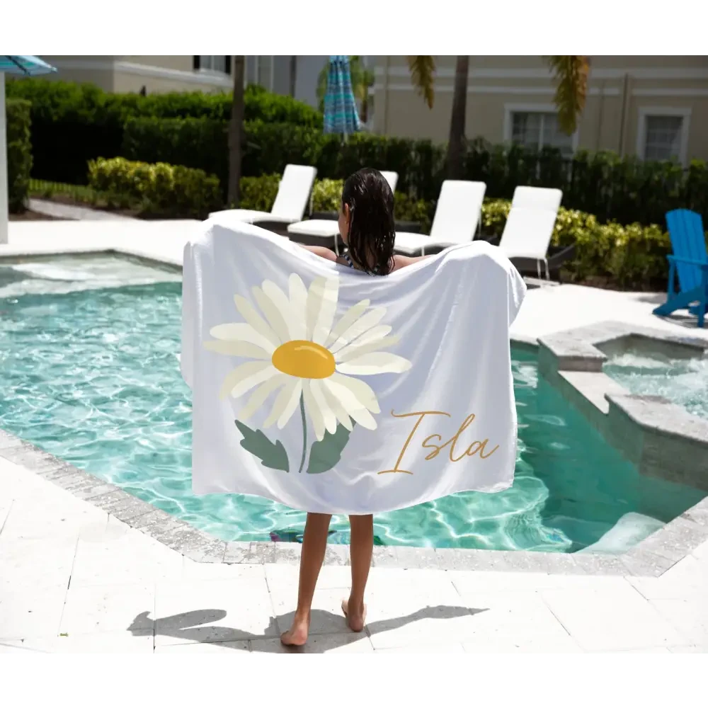 Personalised Kids Towel - Daisy - Timber Tinkers