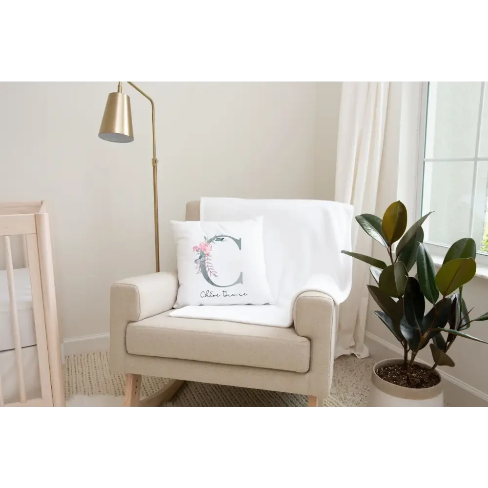 Personalised Pillowcase - Floral Letter - Timber Tinkers