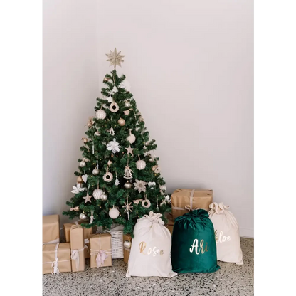 Personalised Velvet Santa Sack - Red - Timber Tinkers