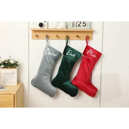 Personalised Velvet Stockings - Red