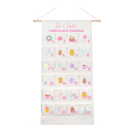 Personalised Large Christmas Advent Calendar - Pink Pastels