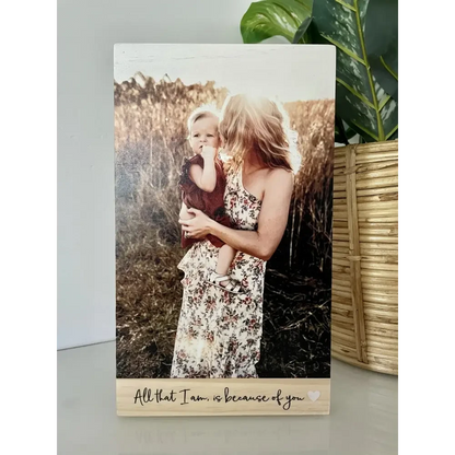 Rectangle Wood Photo Blocks - With Quote - Timber Tinkers