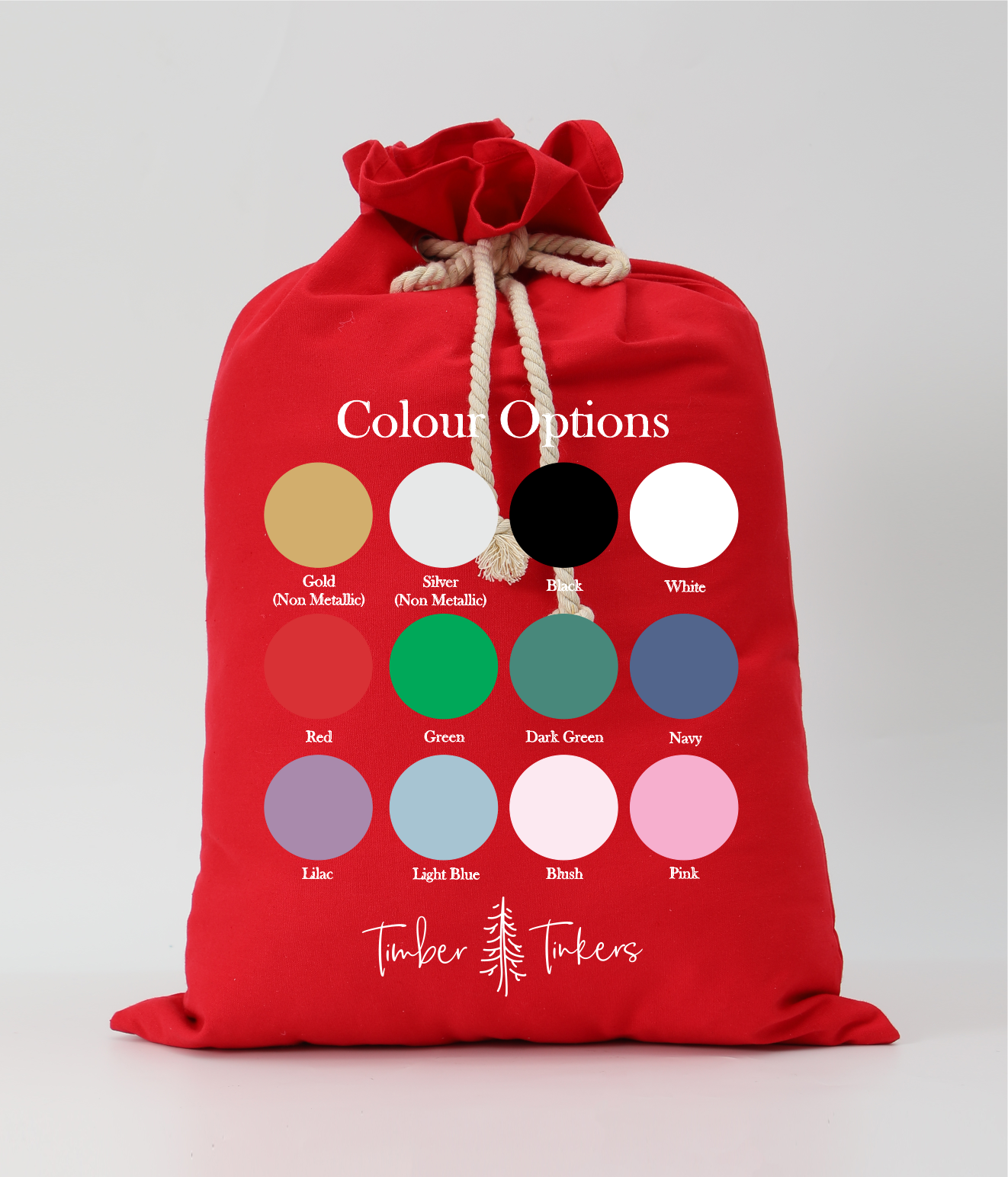 Personalised Canvas Stockings - Multiple Colours