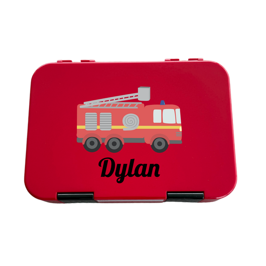 Personalised Lunch Boxes - Red Fire Truck