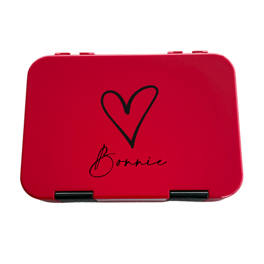 Personalised Lunch Boxes - Red Heart