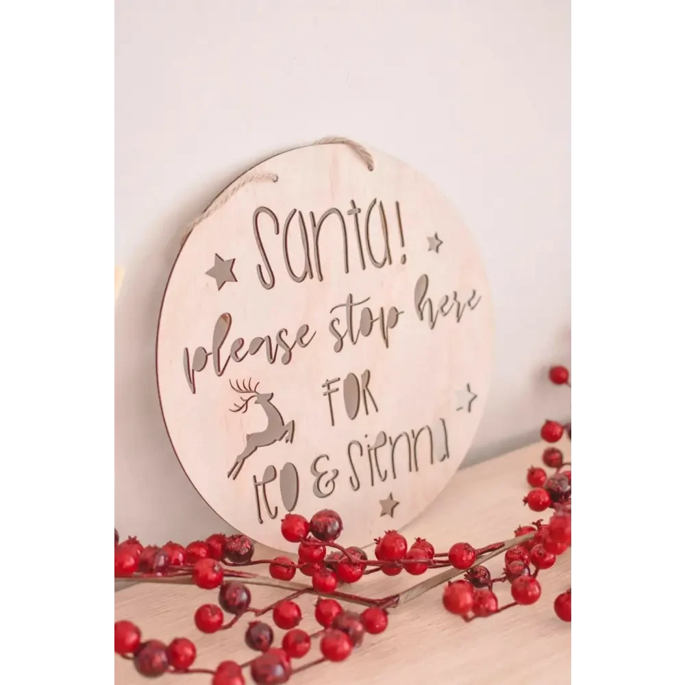Stop Please Sign In Santa Please Stop Here Sign - Timber Tinkers – Tinker Gifts