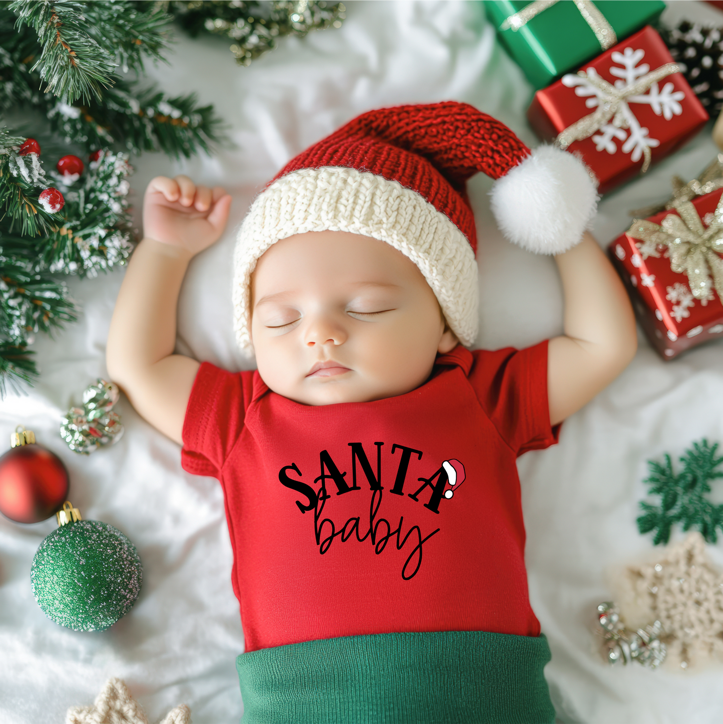 Santa Baby Red Onesie - size Newborn