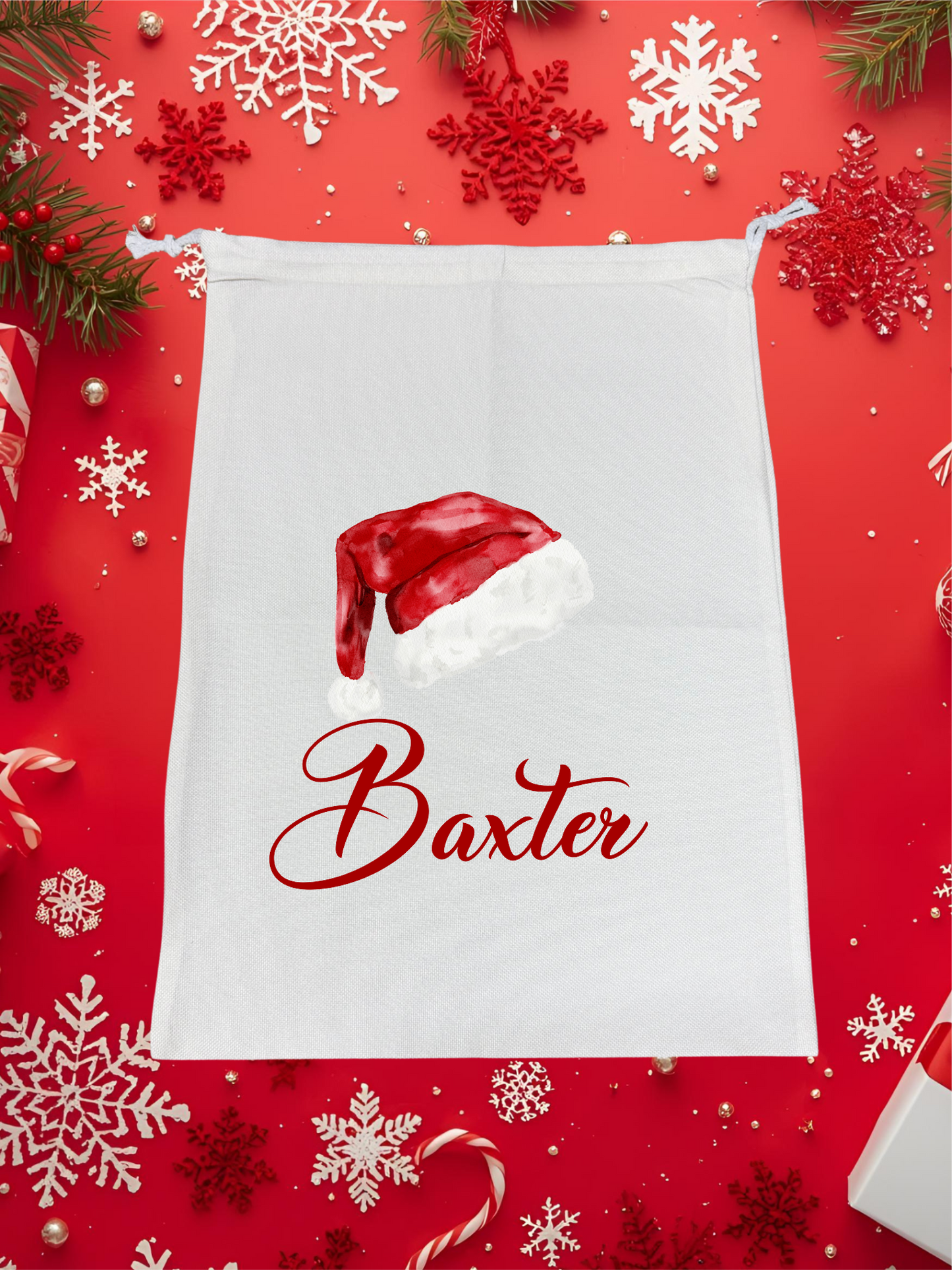 Personalised Premium Linen Santa Sack  – Classic Christmas Collection